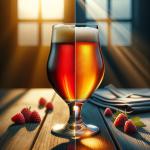 DALL·E 2023-12-23 11.18.12 - A photo that illustrates the impact of post-processing in beer photography. The image is split into two halves_ the left half shows the original, uned.png